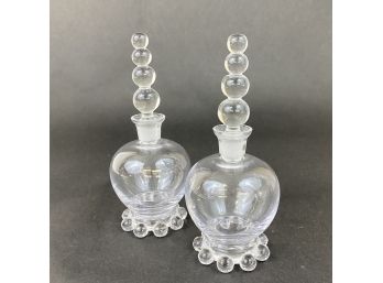 Pair Vintage Candlewick Perfume Bottles With Stopper
