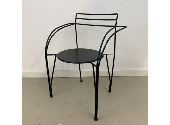 Vintage Black Metal Chair By Mourgue