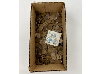 Box Of Wheat Cents Pennies Plus 1943 Steel
