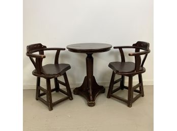 Vintage Dinette Set Table And Two Swivel Chairs