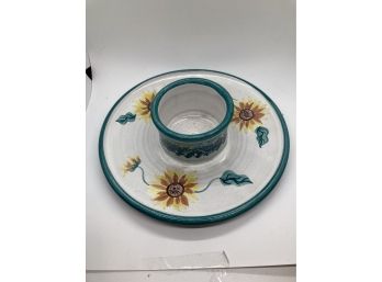 Beautiful Columbia Falls  Maine Pottery 10 Serving Dip Bowl