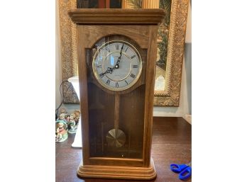 Linden Quarts Battery Operated Wall Clock In Oak Case