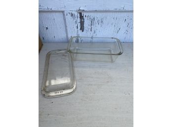 Glass Pyrex Loaf Pan And Lid