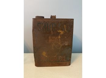 Vintage Shur-flo 2 Gallon Motor Oil Can Advertising Decor