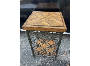 Wood And Metal Side Table Great Character!