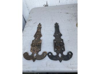 Pair Of Large 11 Inch Metal Hinges Architectural Salvage Great Decor