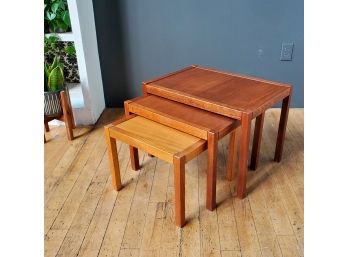 Vintage Danish Modern Solid Teak Nesting Tables