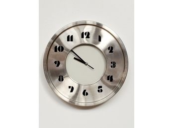 13 1/2 ' Brushed Metal Modern Wall Clock