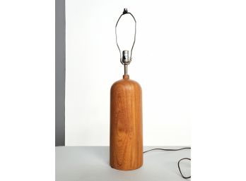 Large Vintage Danish Modern Solid Teak Table Lamp