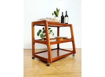 Vintage Mid Century Teak Bar Cart