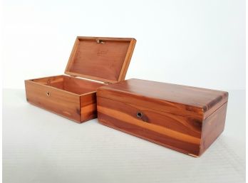 Pair Mid Century Collectable  Lane Cedar Boxes