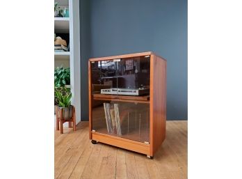 Well Made Vintage Rosewood Turntable & Record Cabinet