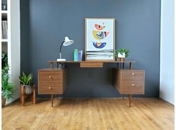 Vintage Mid Century Floating Top Desk