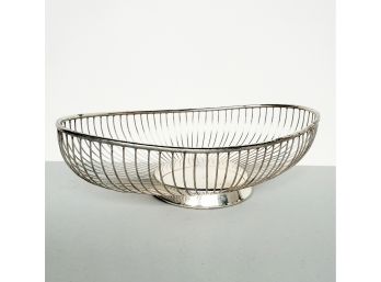 60s Mid Century Sterling Silver Plated Wire Basket