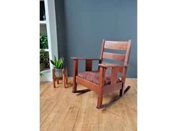 Vintage 1920s Stickley Brothers Oak Mission Rocker