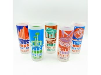 Set 5 1964 - 65  NY Worlds Fair Tall Glasses