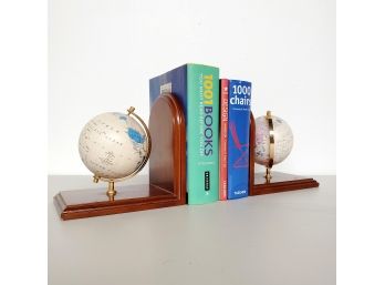 Pair Mid Century Globe Bookends