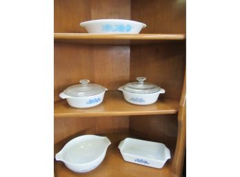 Lot Of Blue Pyrex And More