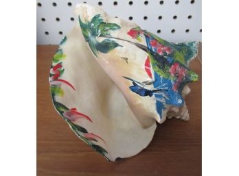 Large Vintage Seashell Signed By Artist