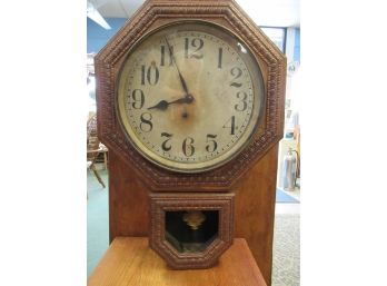 Vintage Ingraham Regulator Wall Clock - Works
