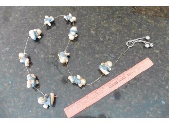 Baby Glass Angels Cherubs On A String With Bells 10 Count On String