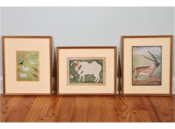 Set Of Three Animal Prints From India