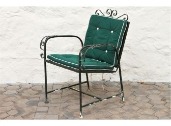 A Heavy Vintage Wrought Iron Arm Chair