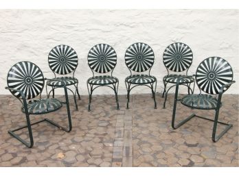 Set Of SIX Francois Carre Sunburst Garden Chairs