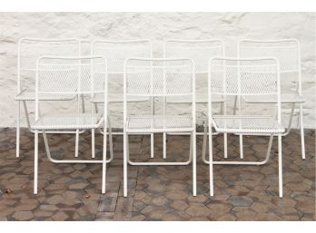 Set Of 6 Vintage Wire Mesh Chairs