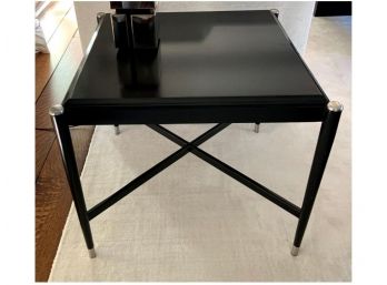 Trocadero Avenue End Table With Pull Out Shelf - Ebony Color