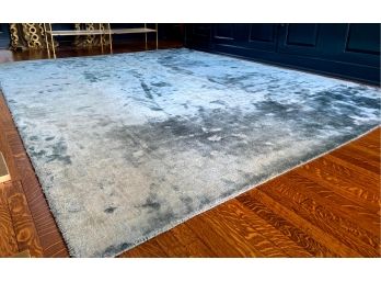 Custom Tencel Rug Handmade In India - High Sheen Blue