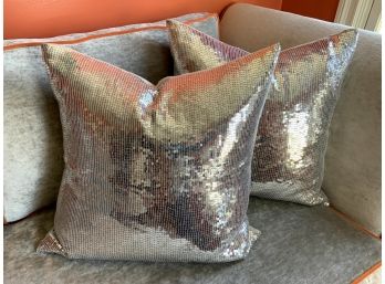 Pair Of Giles Clement Custom Disco Pillows