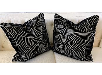 Pair Of 20' Sq Pillows - Laser Cut Velvet