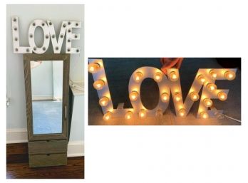 Light Up LOVE & Large Hanging Jewelry Box