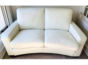 White French Leather Loveseat