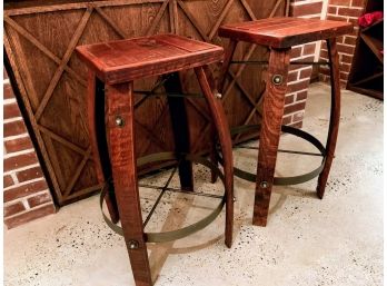 Pair Of Wine Barrel Stools