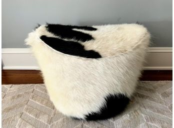 Faux Hide Swivel Ottoman