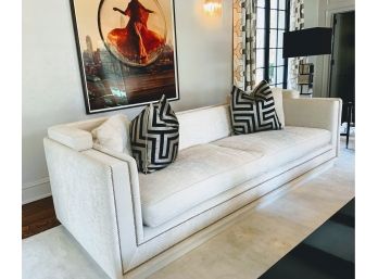 Custom Sofa With Chrome Nailheads (1 0f 2)