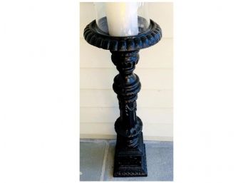 Cast Iron Outdoor Candle Stand And Hurricane