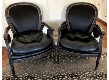 Pair Of Leather And Hide Chairs