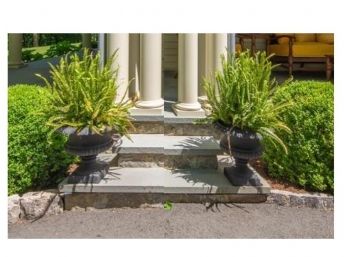 Pair Of Black Cast Iron Planters