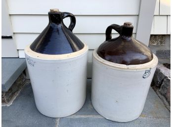 Pair Of Vintage French Wine Jugs