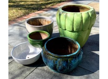 Grouping Of 5 Outdoor Planters