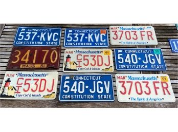 Collection Of Old CT And MA License Plates