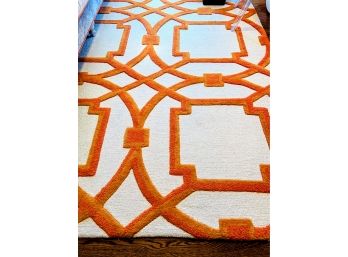 Oversized Orange Pattern Rug