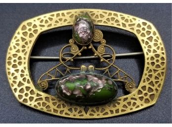 Victorian Brooch With Enamel Design