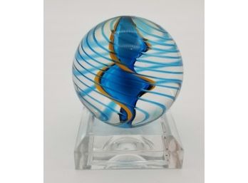 Glass Marble Signed Spectacular