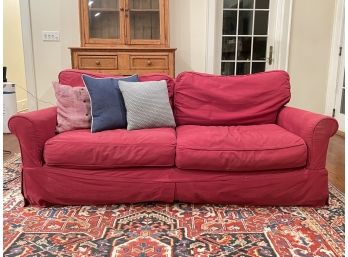 Comfy Pottery Barn Roll Arm Sofa 1/2