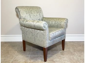 Charming Damask Roll Arm Chair