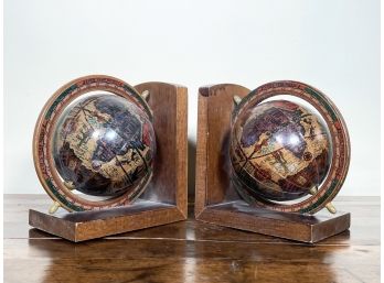 Pair Of Vintage Globe Bookends